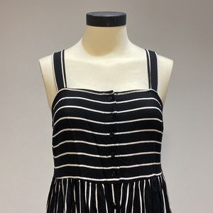 Black and white striped midi dress